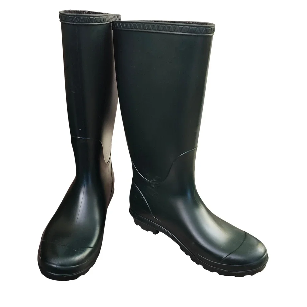 UGG Shelby Matte Tall Hunter‎ Green Rain Boots Women's Sz 7 shearling insoles